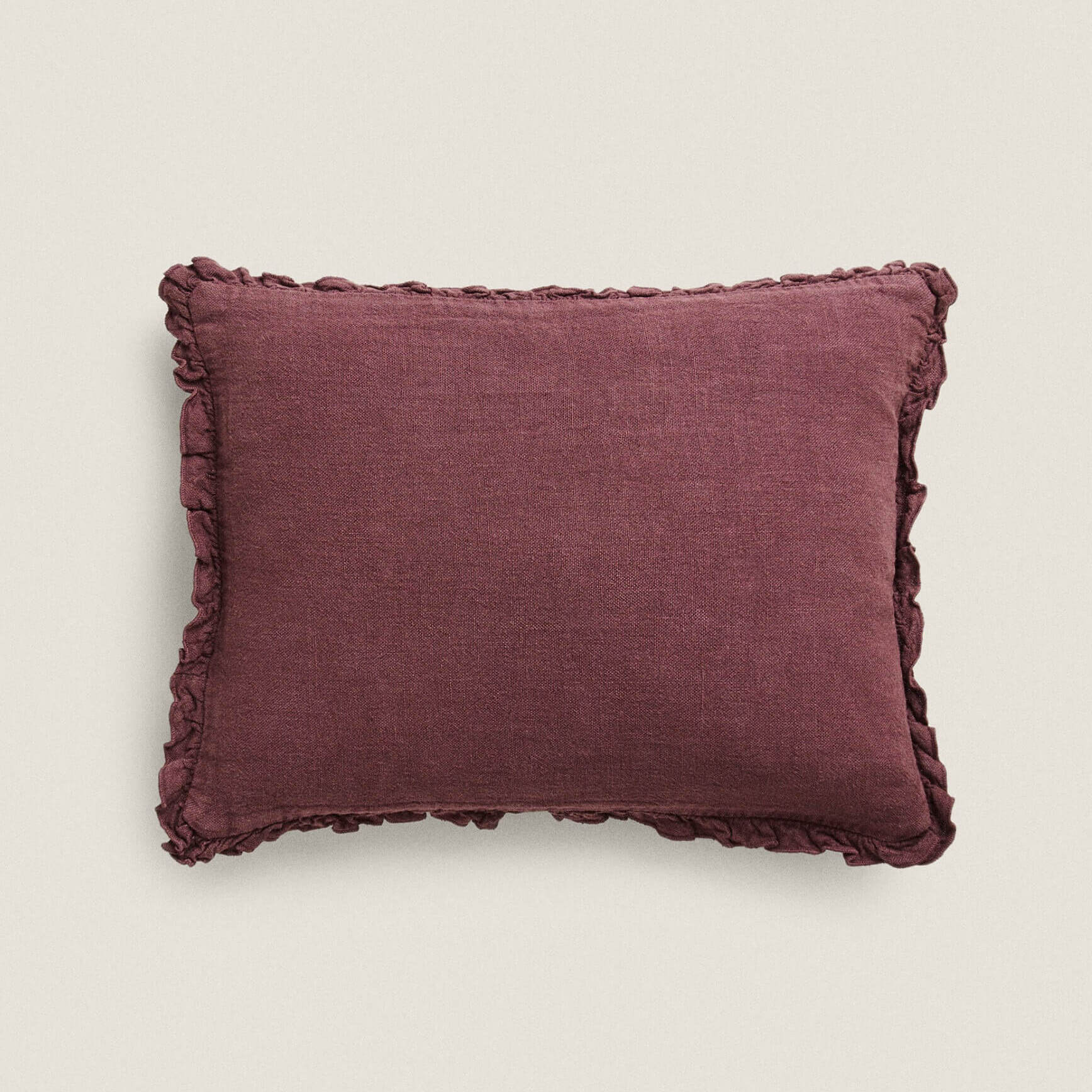 Чехол для подушки Zara Home Linen, бордовый