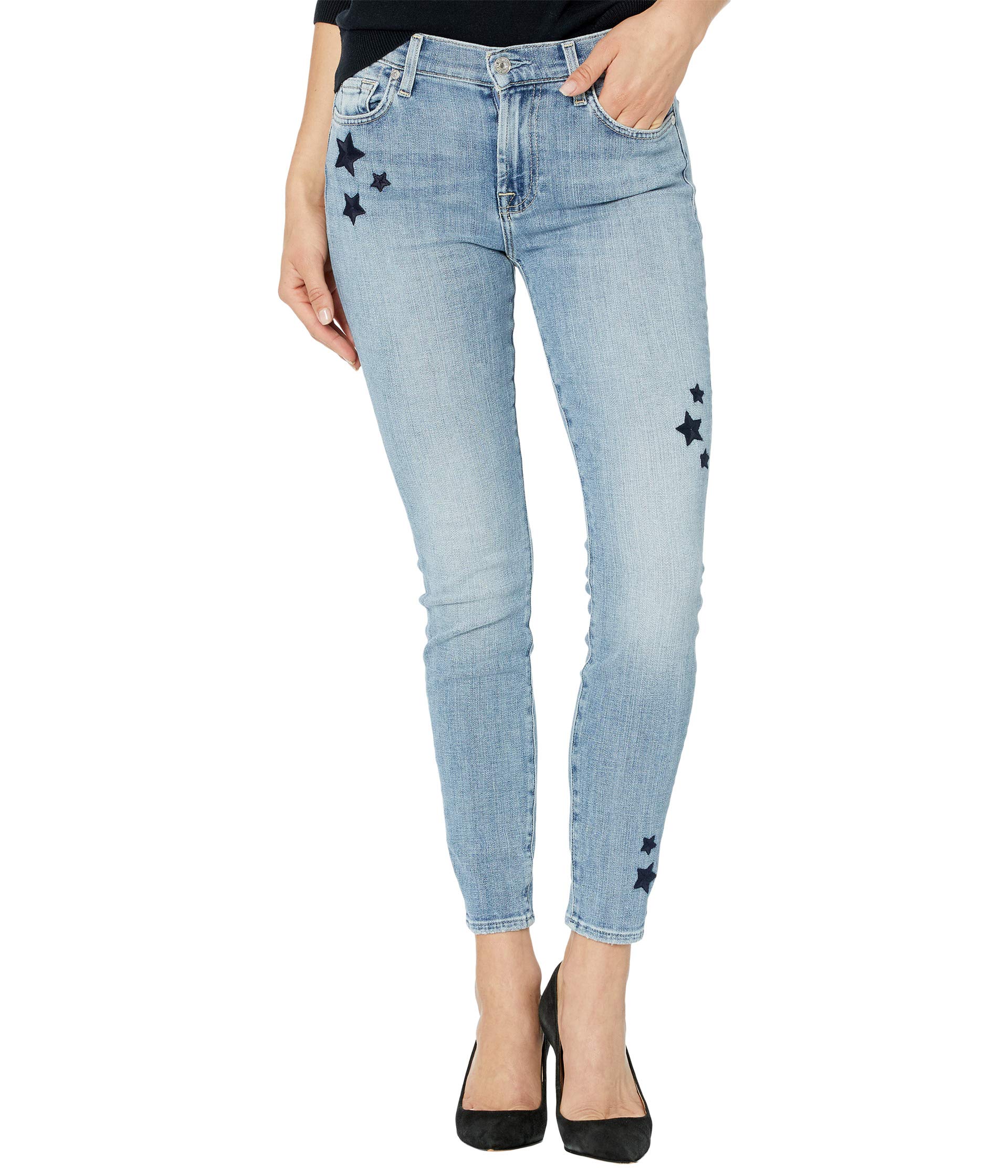 Джинсы 7 For All Mankind, Ankle Skinny w/ Stars in Trio