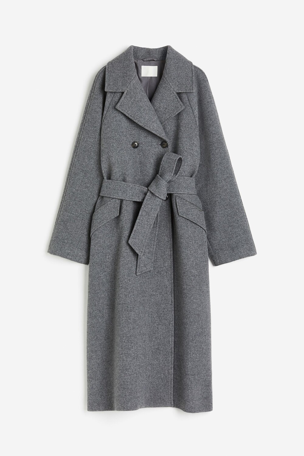 

Пальто H&M Tie Belt, серый