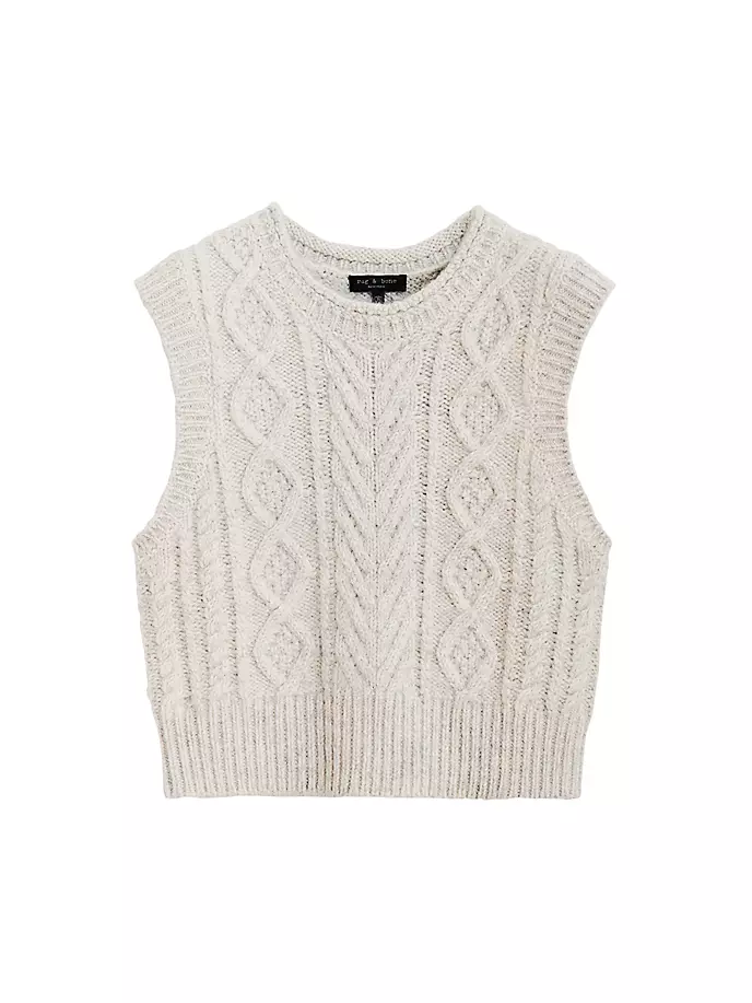 

Жилет из смесовой шерсти Brody косой вязки Rag & Bone, серый