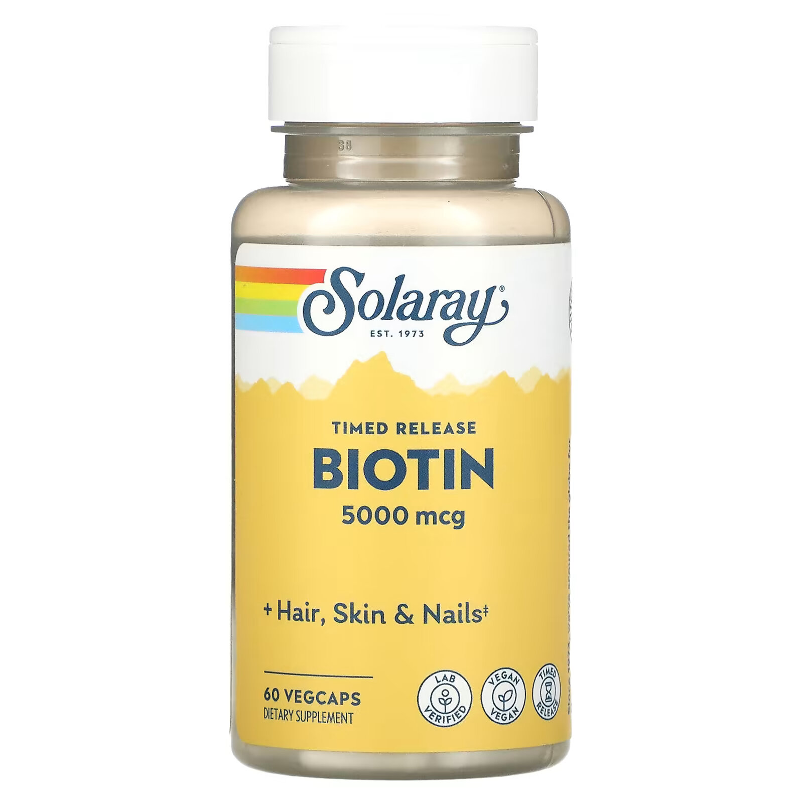 Solaray, Биотин, 5000 мкг, 60 капсул bluebonnet nutrition биотин 5000 мкг 60 растительных капсул