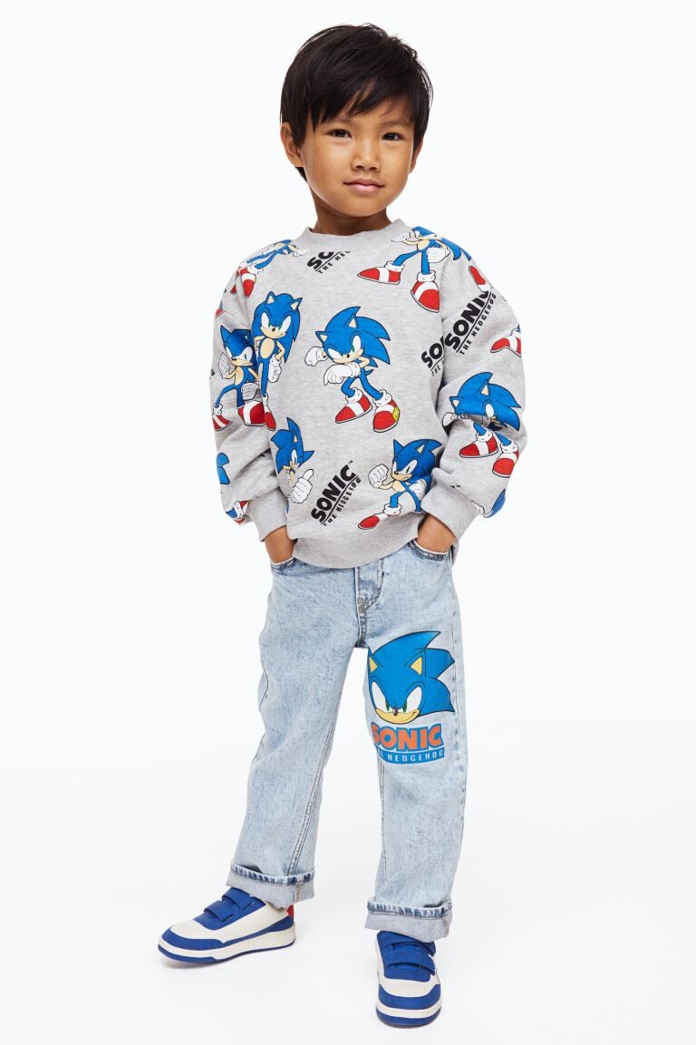 

Джинсы свободного кроя H&M Sonic the Hedgehog, светло-голубой