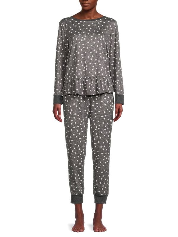 

Комплект пижамный Kate Spade New York из 2 предметов с узором, серый