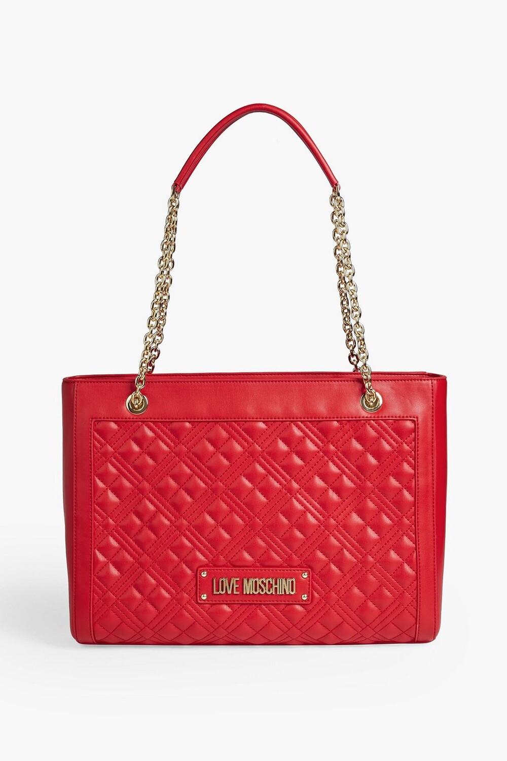 

Стеганая сумка-тоут из искусственной кожи LOVE MOSCHINO, красный