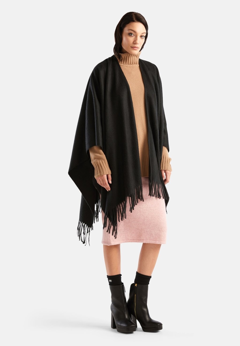

Накидка With Placed Bands And Fringes United Colors of Benetton, черный