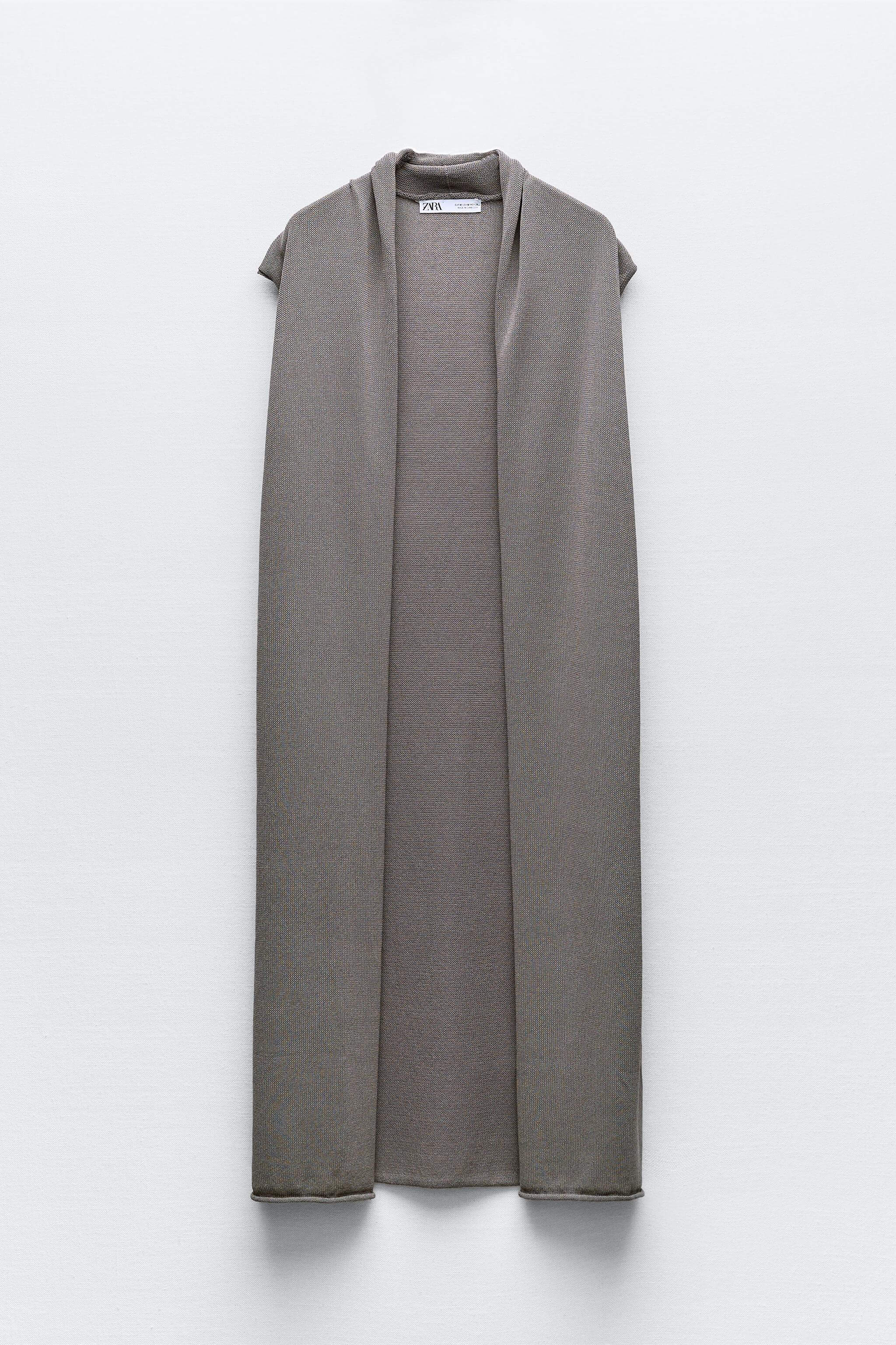 Жилет Zara Long Knit, серый