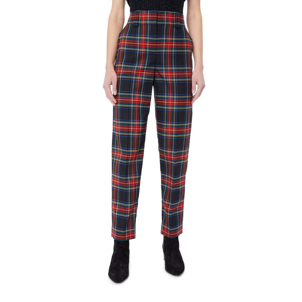 

Брюки Balmain, Stretch Tartan Carrot Pants, Черный