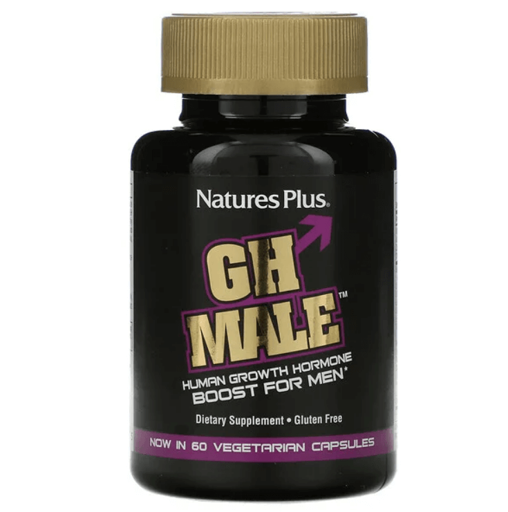 Гормон роста человека для мужчин, GH Male, 60 вегетарианских капсул, NaturesPlus - фото