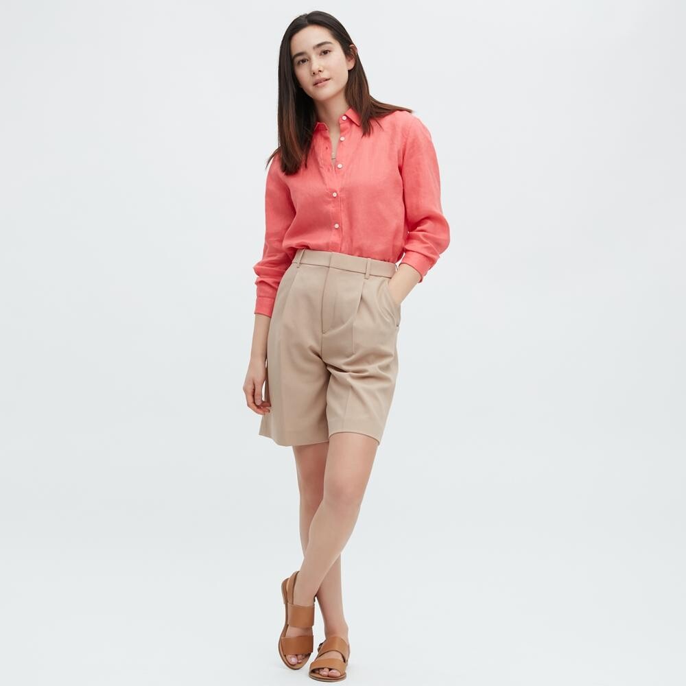 

Эластичные брюки Uniqlo, бежевый