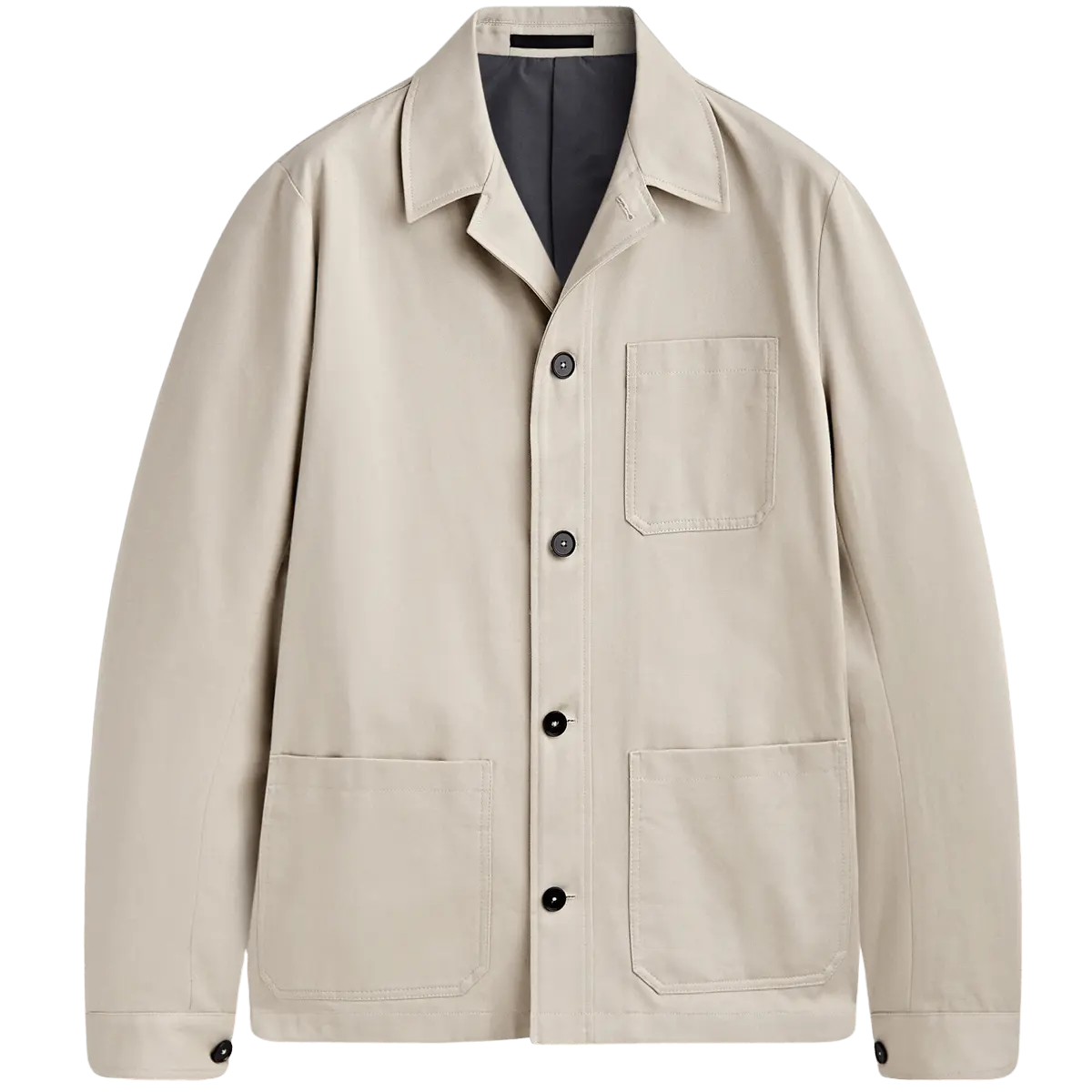 

Куртка-рубашка Massimo Dutti Studio Micro Twill Cotton, песочный, Бежевый