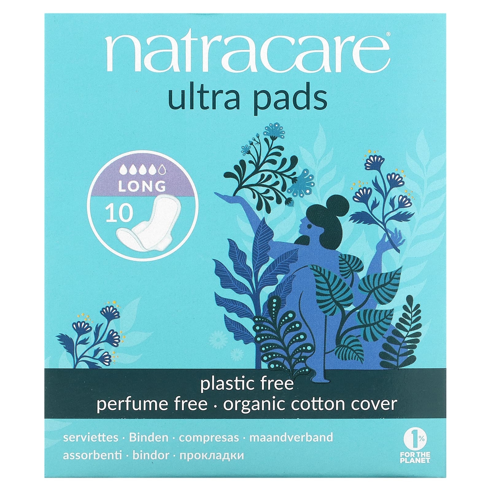 цена Natracare Прокладки ультра покрытие из органического хлопка длинные 10 штук
