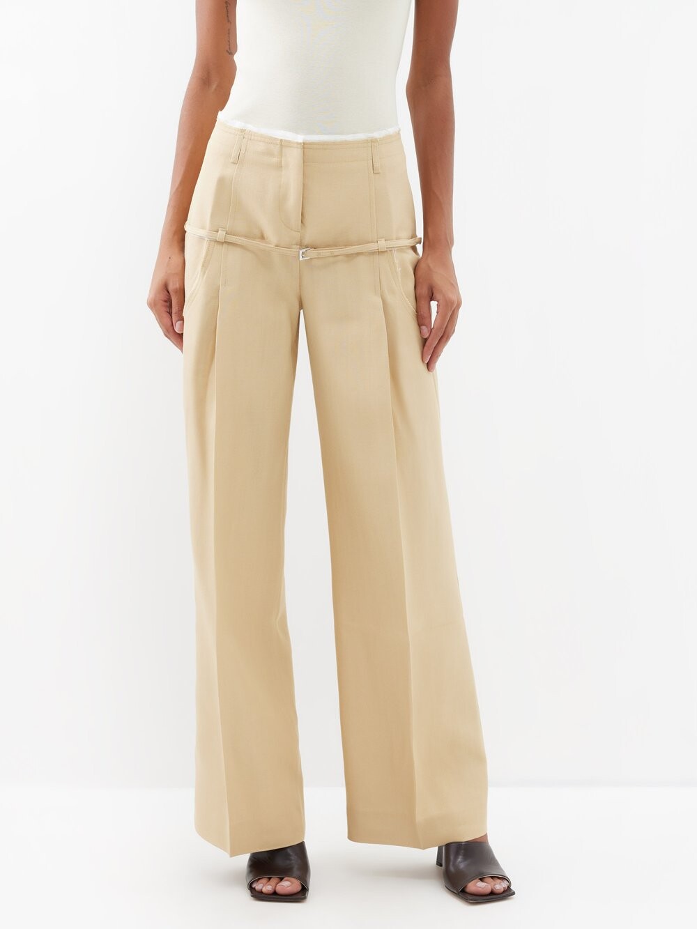 

Саржевые брюки criollo с двойной талией Jacquemus, бежевый