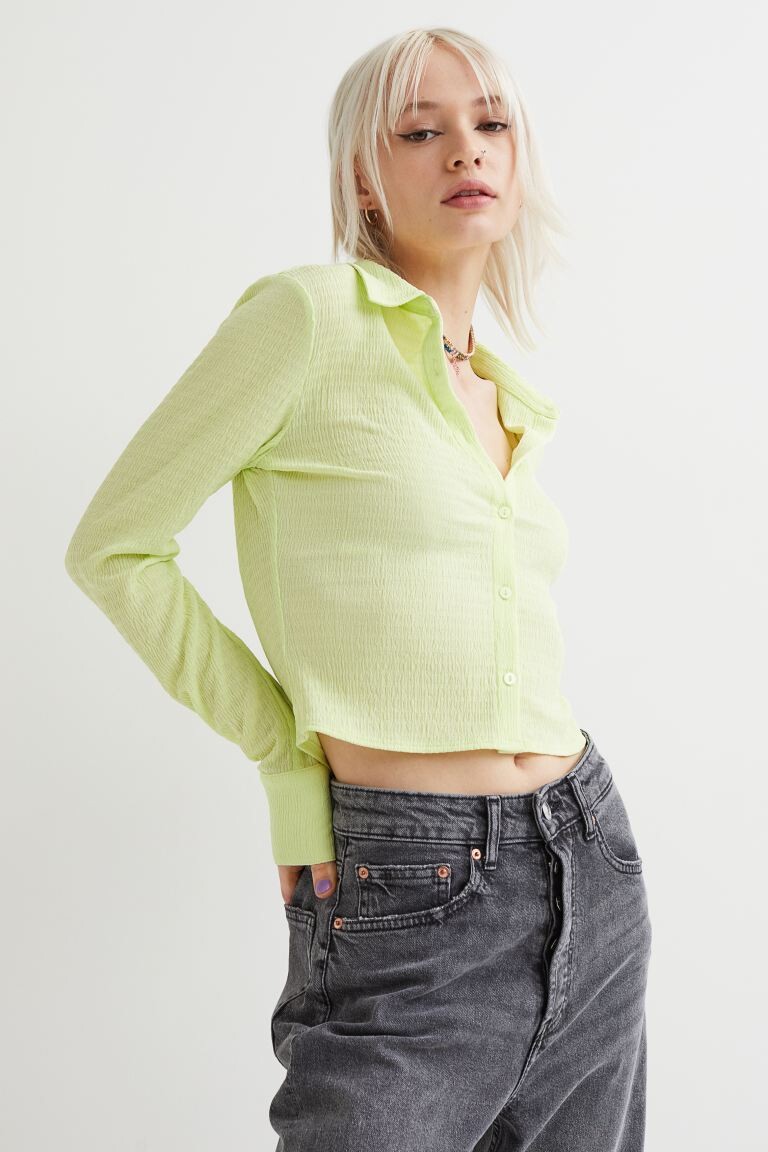 

Измятая рубашка H&M, неоновый зеленый