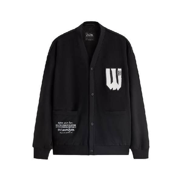 Куртка Zara Contrast Patch, черный
