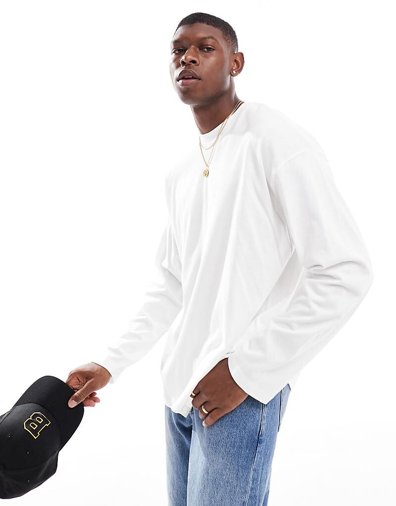 

ASOS DESIGN – Essential – белая футболка оверсайз с длинными рукавами