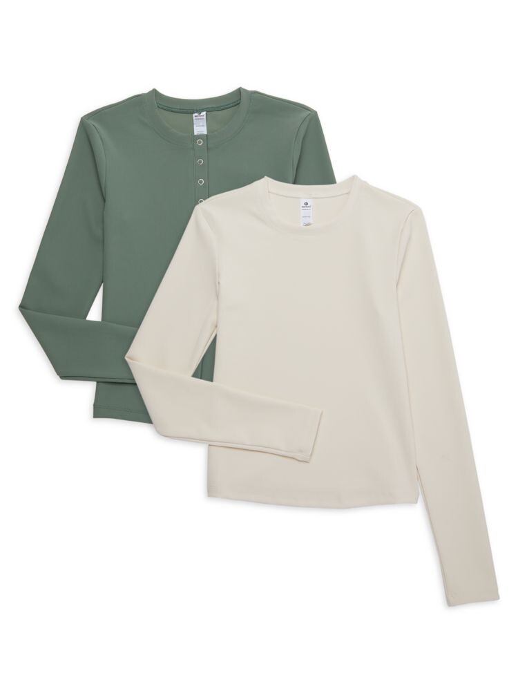 

Комплект из 2 топов Skylar Henley 90 Degree By Reflex, цвет Green Ivory