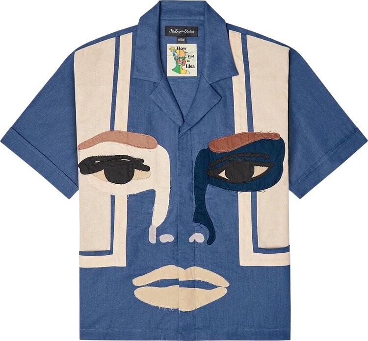 

Рубашка KidSuper Face Camo 'Blue', кремовый