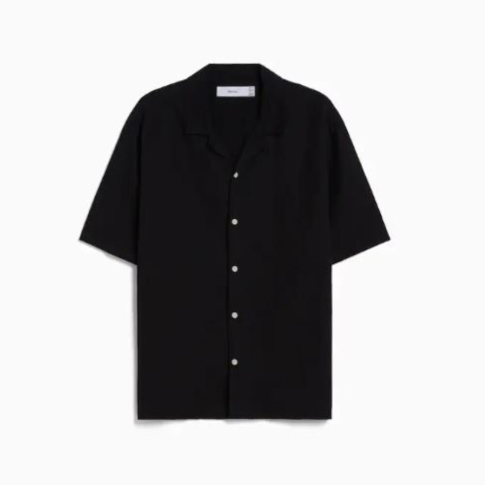 

Рубашка свободного кроя с короткими рукавами Bershka Short Sleeve Relaxed Fit Rustic, черный