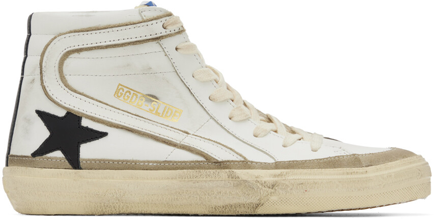 

Белые высокие кеды без шнурков Golden Goose