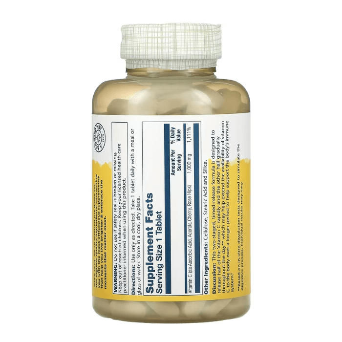 Витамин C шиповник и ацерола 1000 мг Solaray, 250 таблеток