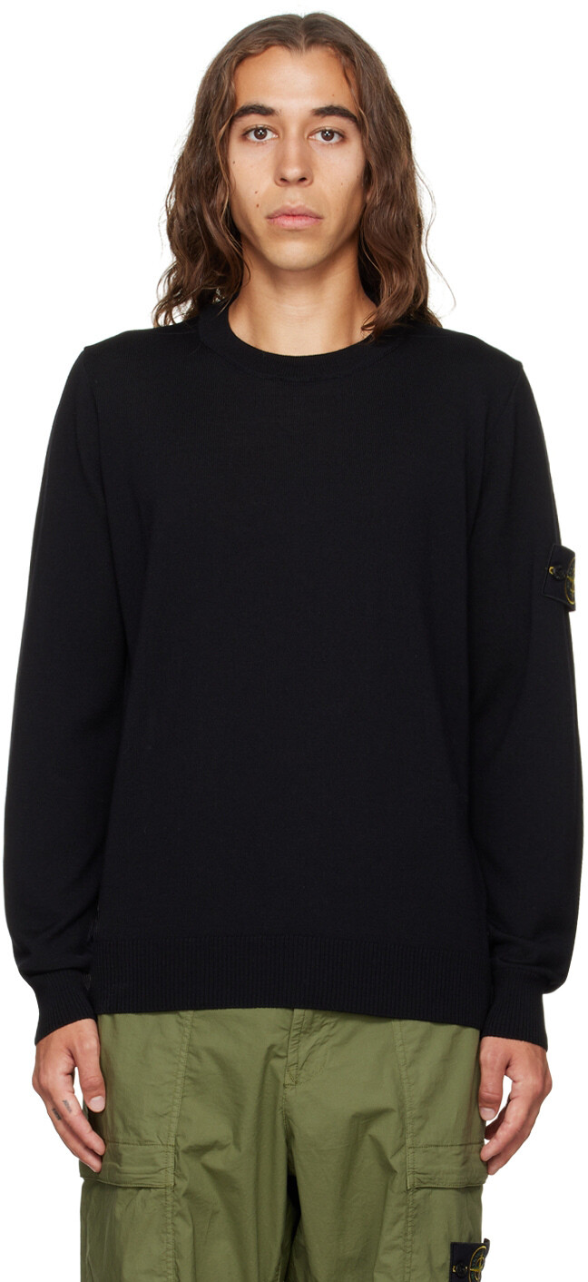 

Черный шерстяной свитер Stone Island