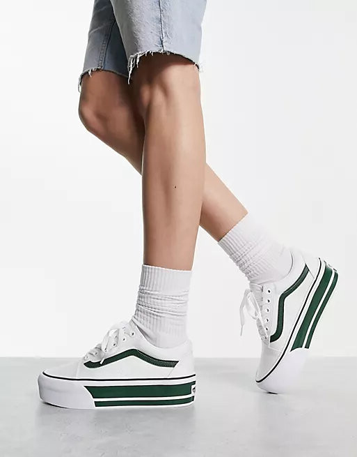 

Кроссовки на высокой подошве Vans Old Skool Stackform, белый/зеленый