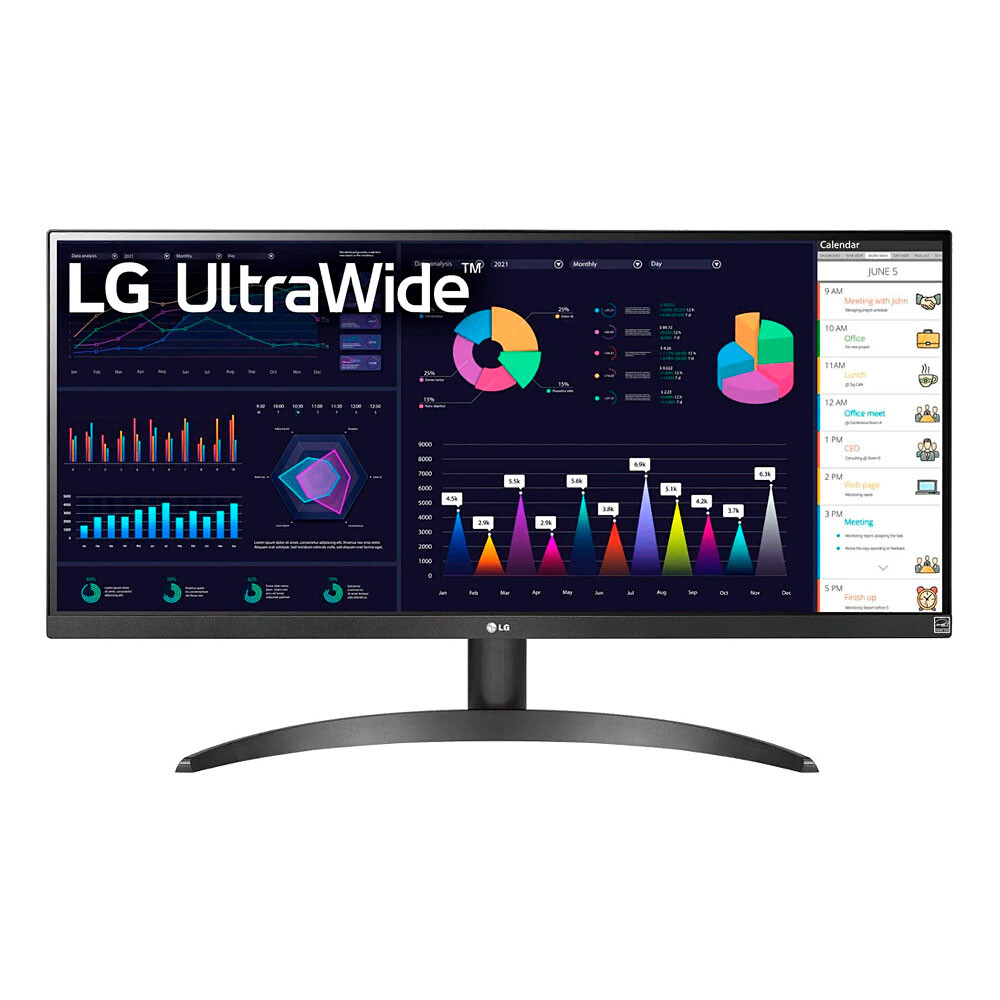 

Монитор LG UltraWide 29WQ500-B, 29", FHD 2560 x 1080, IPS, 100 Гц, чёрный