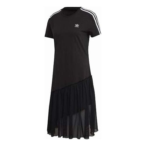 

Платье Adidas originals Tulle Stripe Splicing Short Sleeve Black, Черный