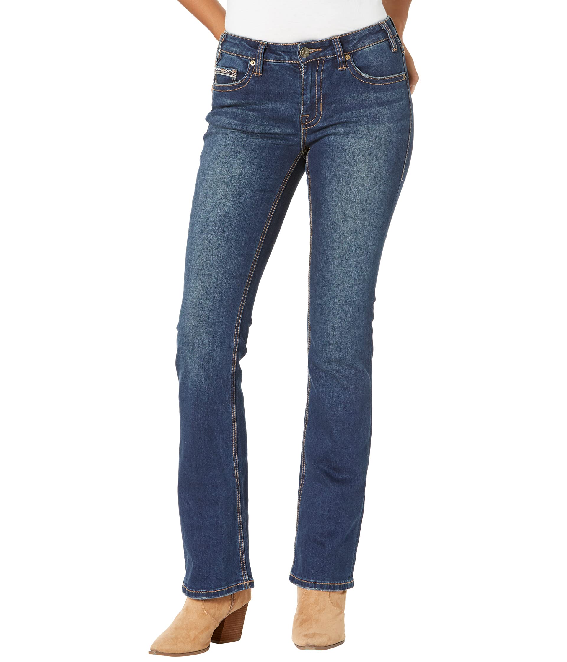 Джинсы Rock and Roll Cowgirl, Mid-Rise Jeans in Dark Vintage W1-8212
