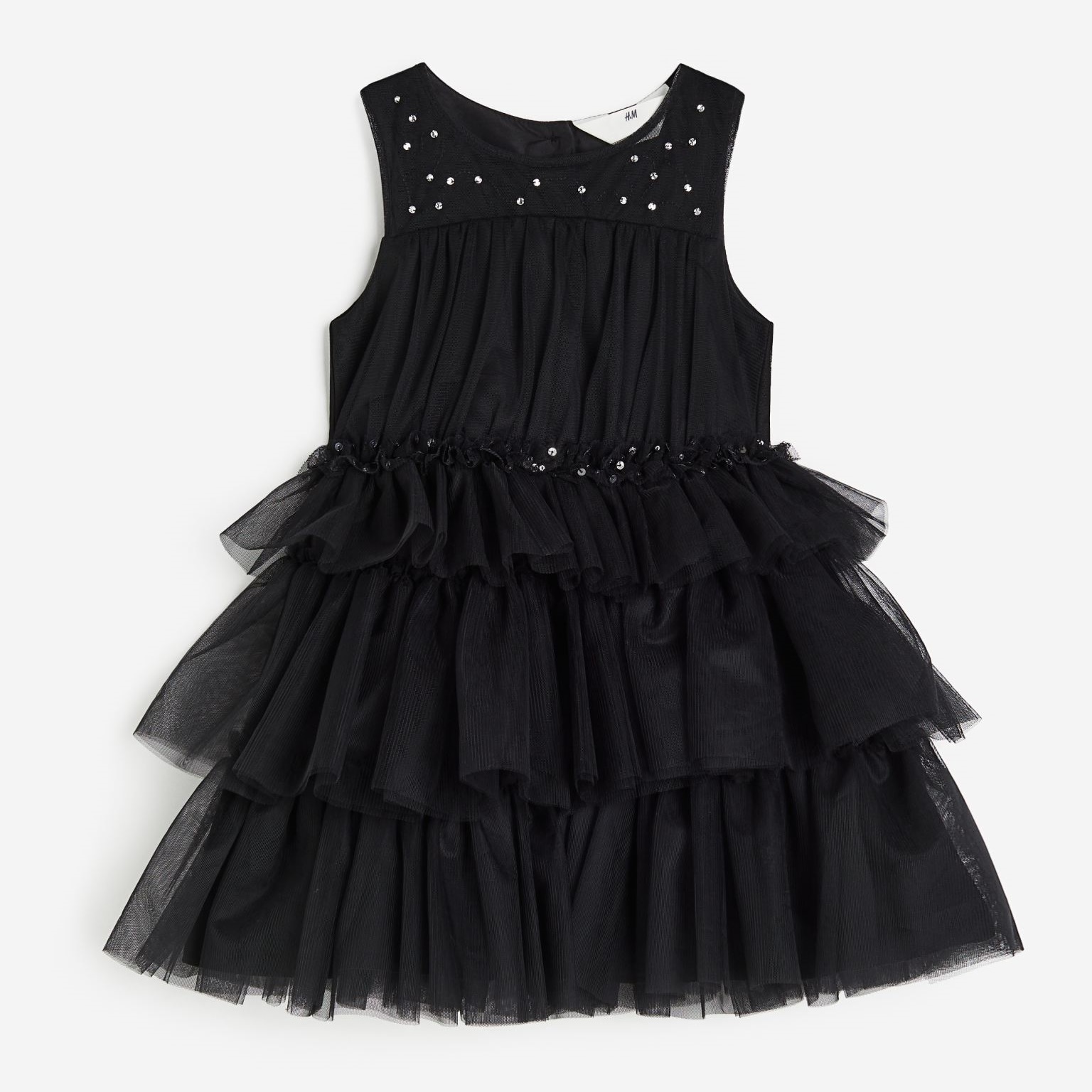 Платье H&M Embellished Tulle, черный