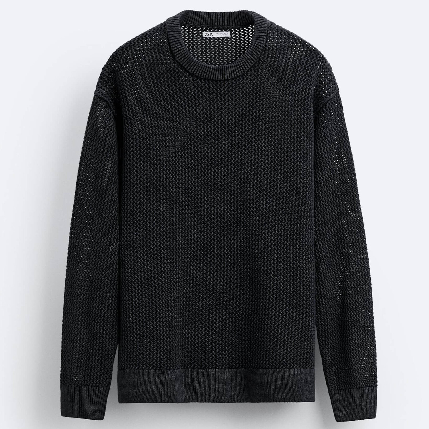 

Свитер Zara Textured Crochet, черный
