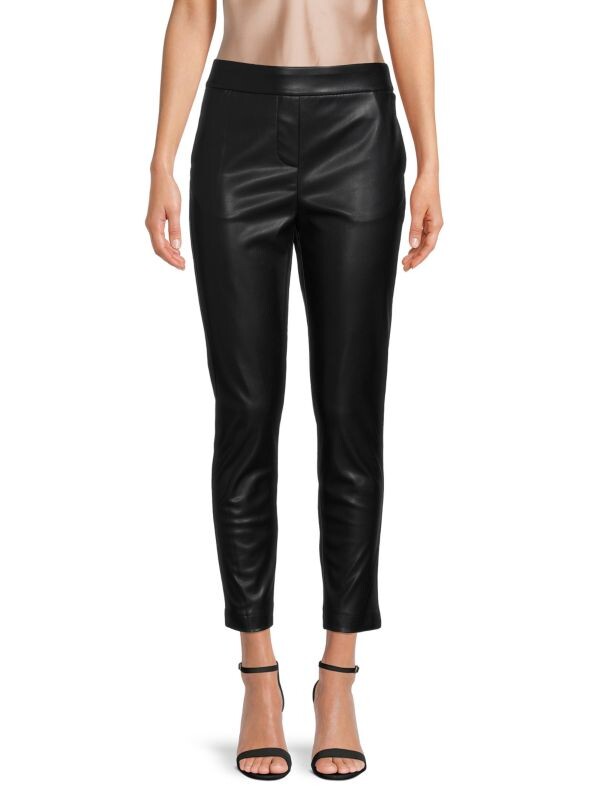 

Брюки Calvin Klein из искусственной кожи, черный
