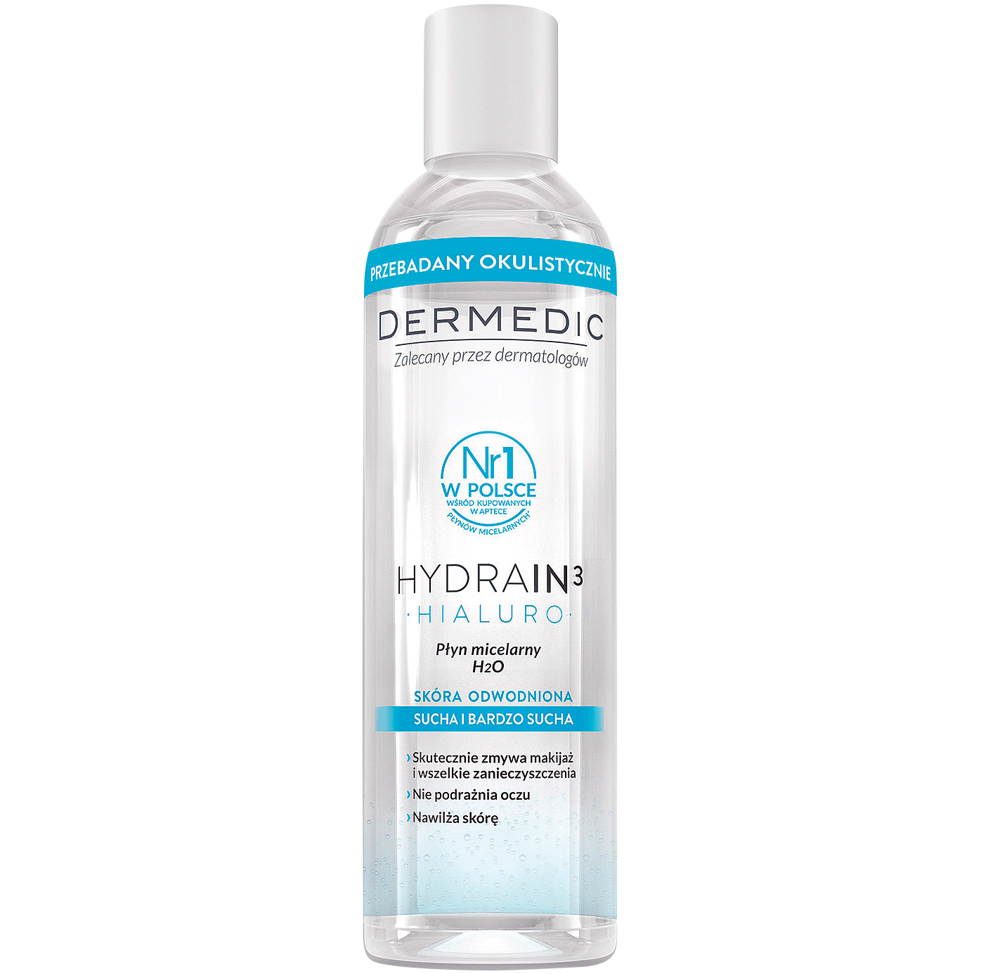 Dermedic Hydrain3 Hialuro мицеллярная вода H2O для лица, 200 мл косметика для мамы dermedic гидрейн 3 гиалуро мицеллярная вода h2o 500 мл