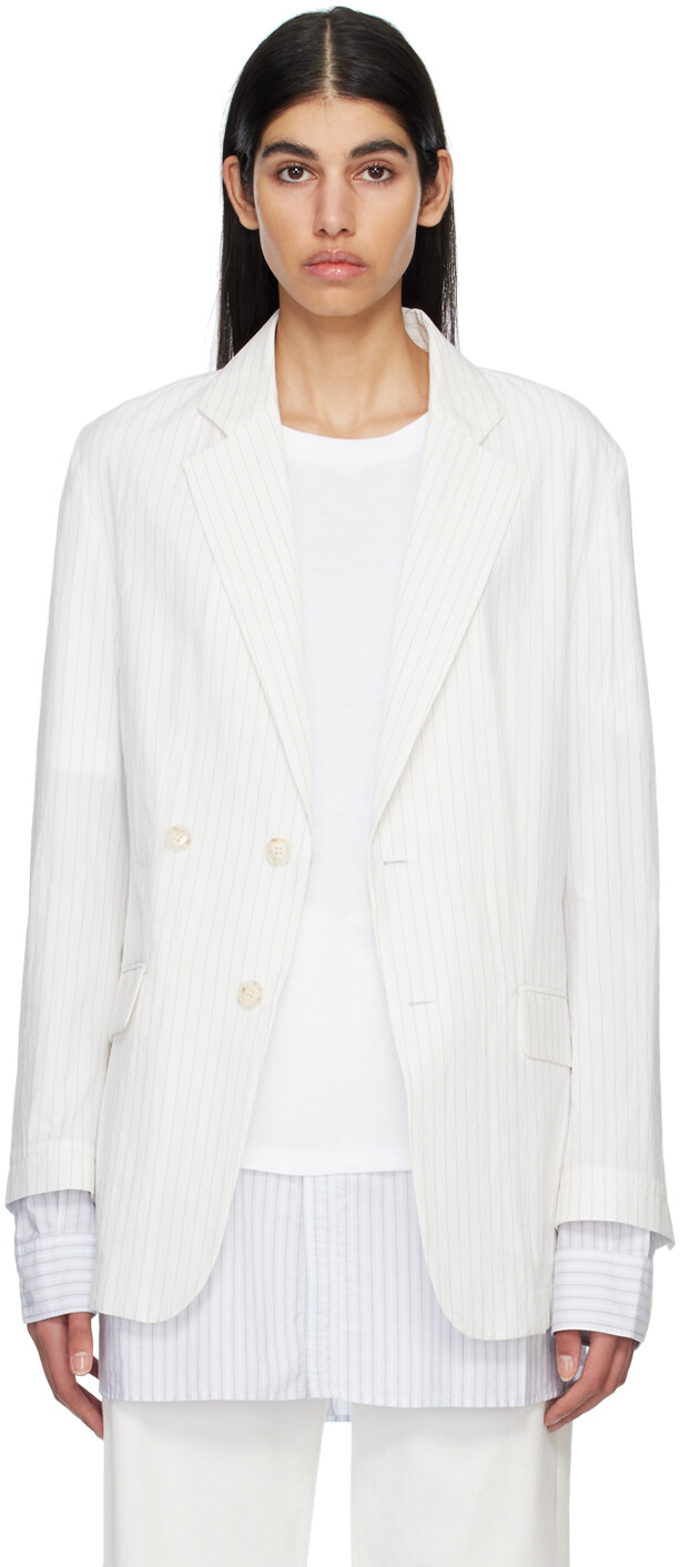 

Блейзер Off-White в тонкую полоску MM6 Maison Margiela