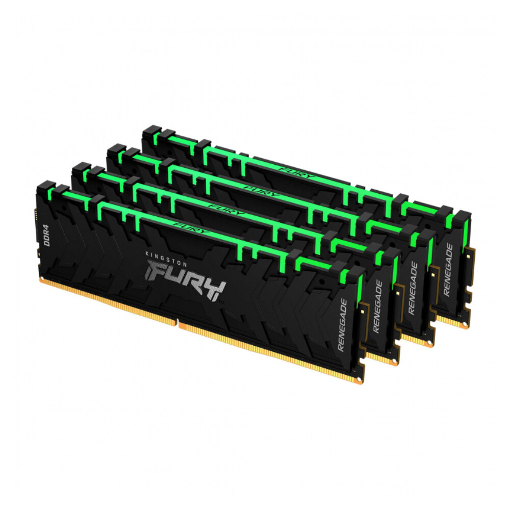 

Оперативная память Kingston Fury Renegade RGB, 64 Гб DDR4 (4x16 Гб), 3200 МГц, KF432C16RB1AK4/64, черный