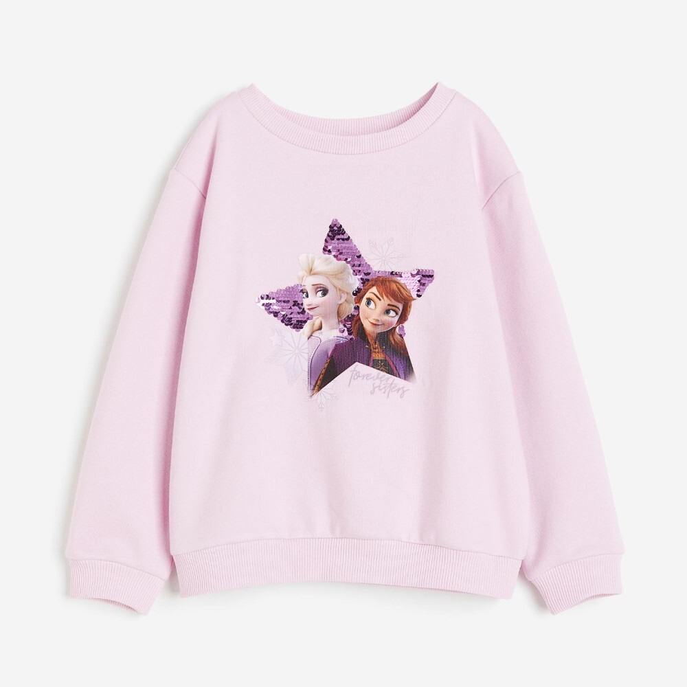 

Свитшот H&M Kids Printed Frozen, светло-розовый