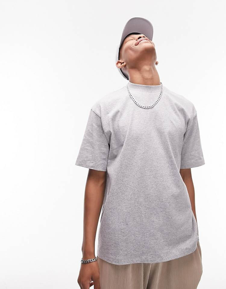 

Футболка Topman Oversized Fit, серый меланж