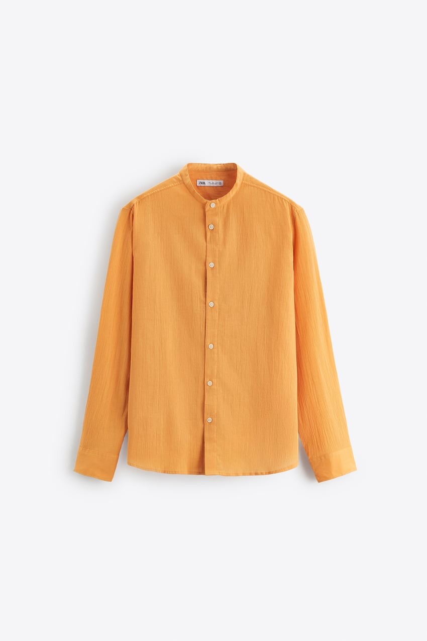 

Рубашка Zara creased-effect, оранжевый
