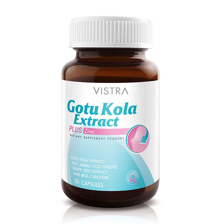 Пищевая добавка Vistra Gotu Kola Extract Plus Zinc, 30 капсул solgar готу кола капсулы 100 шт