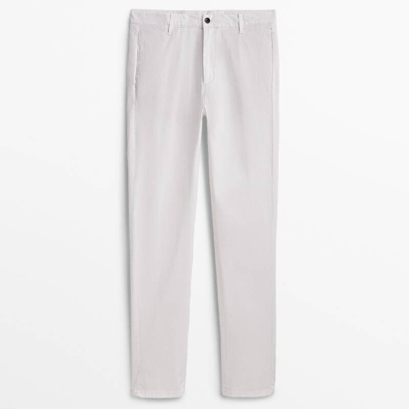 

Брюки Massimo Dutti Tapered Fit Cotton, белый