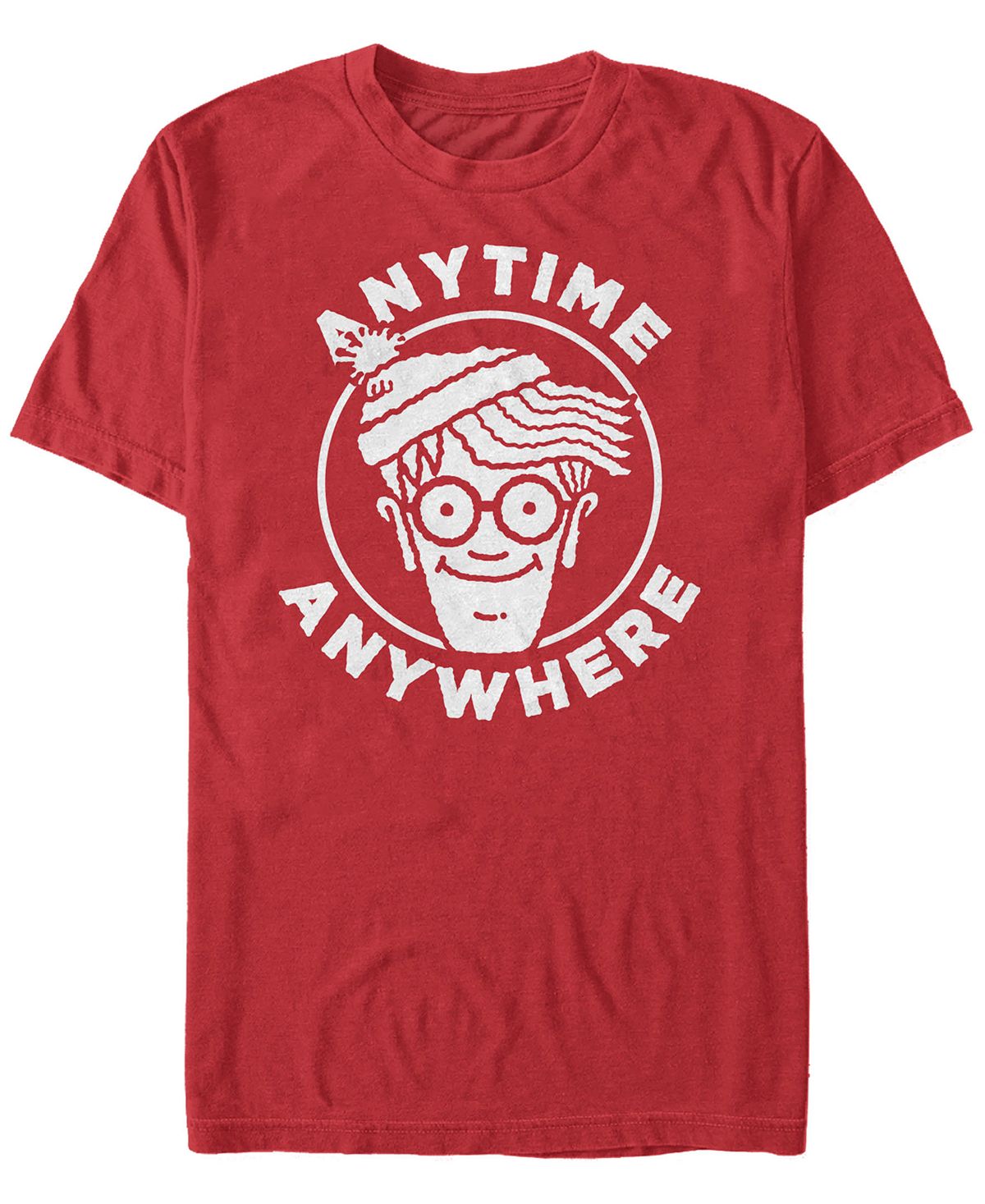 цена Мужская футболка с коротким рукавом и логотипом anytime anywhere с логотипом where's waldo Fifth Sun, красный