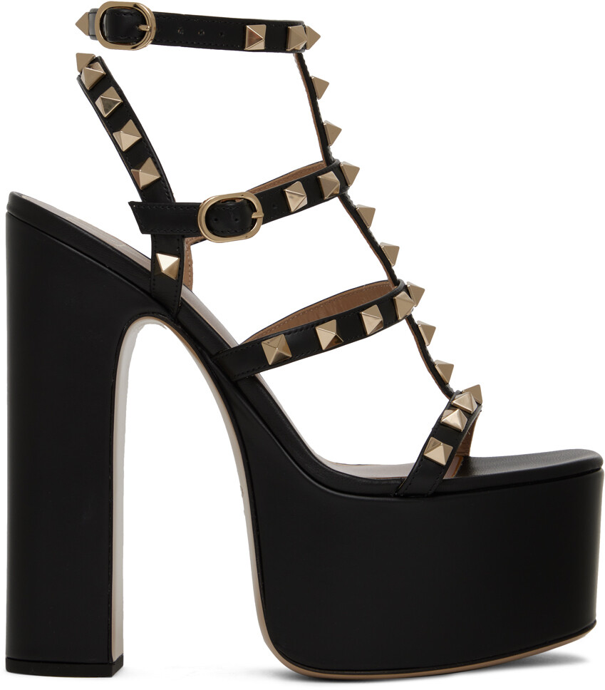 

Черные босоножки на каблуке Rockstud 155 Valentino Garavani