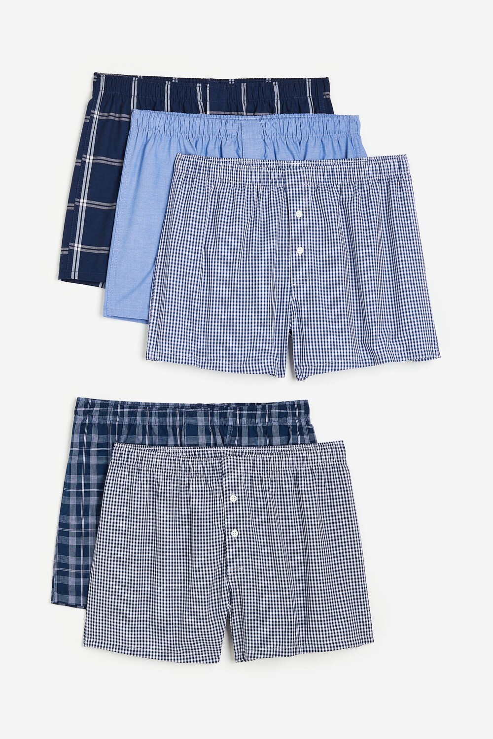 

Набор трусов, 5 штук, H&M Woven Cotton Boxer, синий