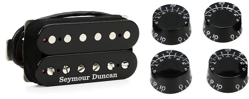 

Seymour Duncan SH-6b Duncan Distortion Bridge Humbucker Pickup — черный комплект с аксессуарами Gibson, набор из 4 ручек скорости — черный