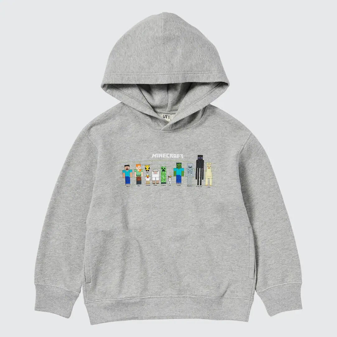 

Худи Uniqlo Kids Minecraft Ut Graphic Sweat, серый
