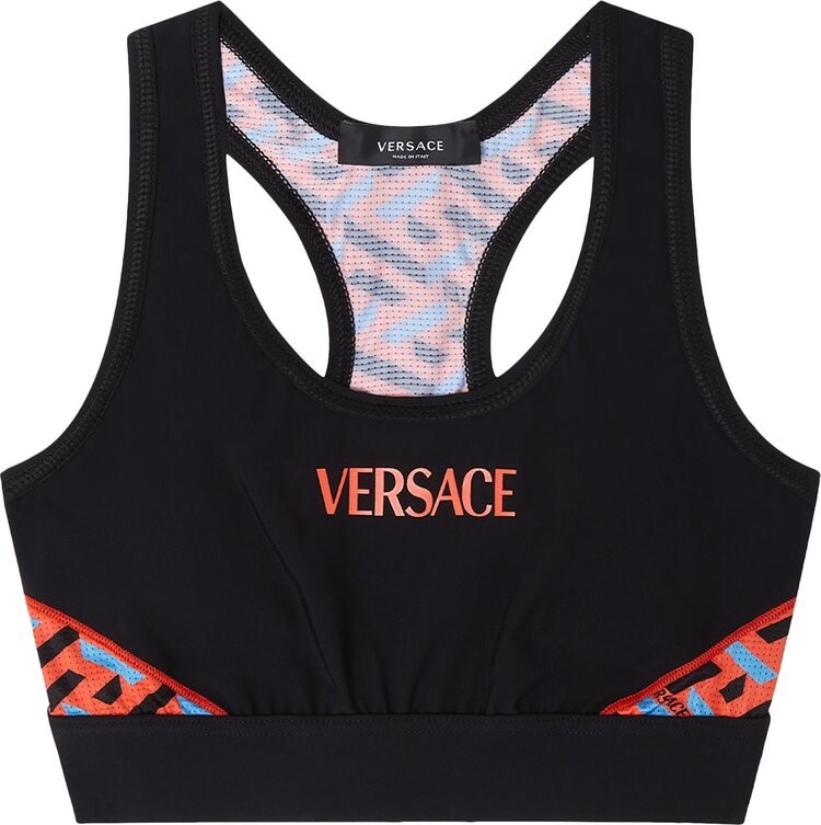 

Бюстгальтер Versace Monogram Print Sports Bra 'Black/Orange', черный