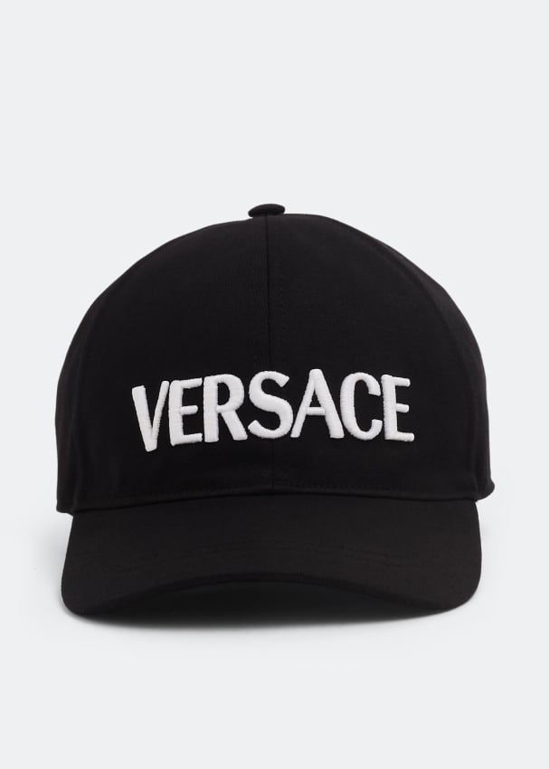 Кепка VERSACE Logo cap, черный шлепанцы versace medusa slides розовый