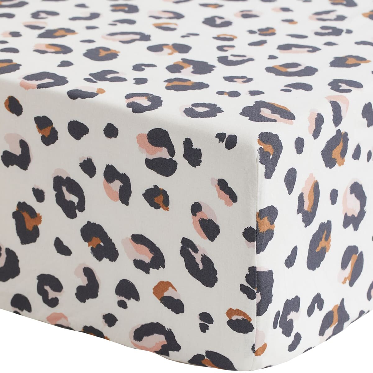 

Простыня на резинке H&M Home Patterned Cotton Fitted Leopard Print 90х200, белый