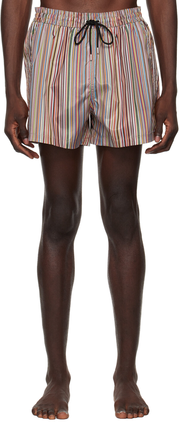 

Разноцветные плавательные шорты с фирменными полосками Paul Smith
