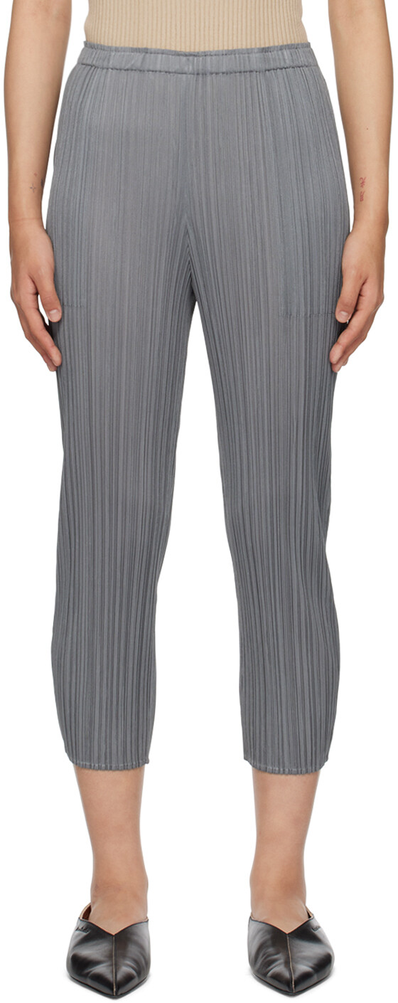 

Серые брюки Monthly Colors December Pleats Please Issey Miyake, Серый